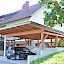 Carport in Gresten – Pultdachkonstruktion mit Profilblech „Ziegelprägung“ Weckmandeckung