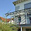 Terrassenüberdachung in Gresten – Pultdachstuhl undTerrassenüberdachung in Leimholz Sicht mit Dachverglasung und Spenglerarbeiten – alles von der Fa.Fahrenberger